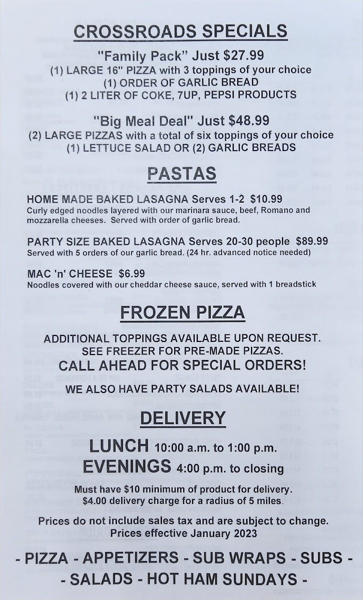 Crossroads Pizza & Subs - 1