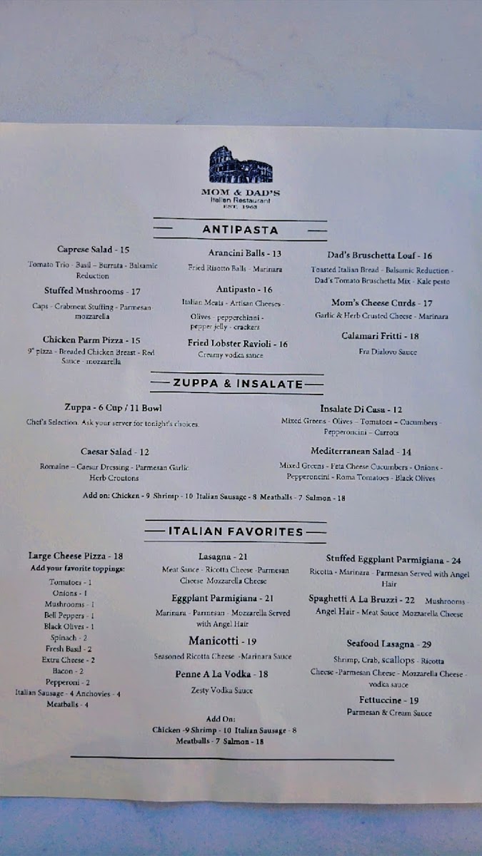 Mom & Dad's Italian Restaurant - 1