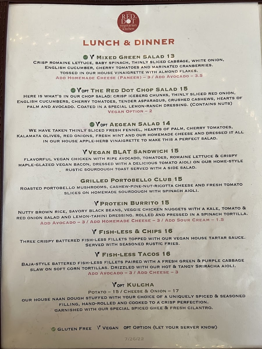 The Red Dot Vegetarian Kitchen - 1