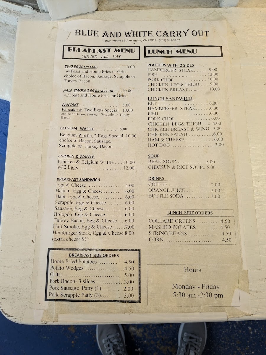 Blue & White Carry Out - 1