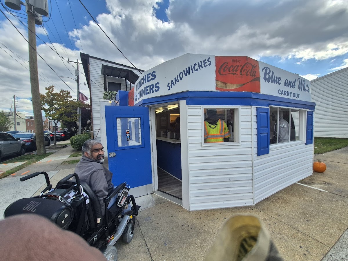 Blue & White Carry Out