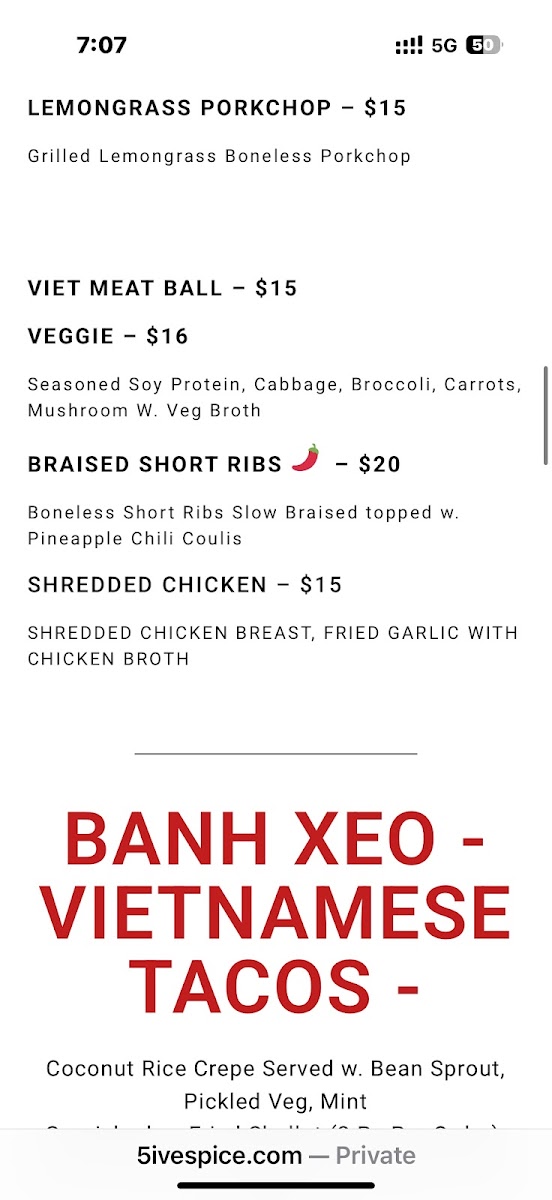 5ive Spice Tacos & Banh Mi - 7