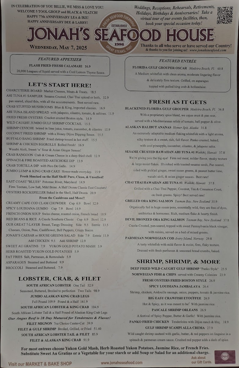 Jonah's Seafood House, 2601 Oyster Bar, and Market & Bake Shop - 1