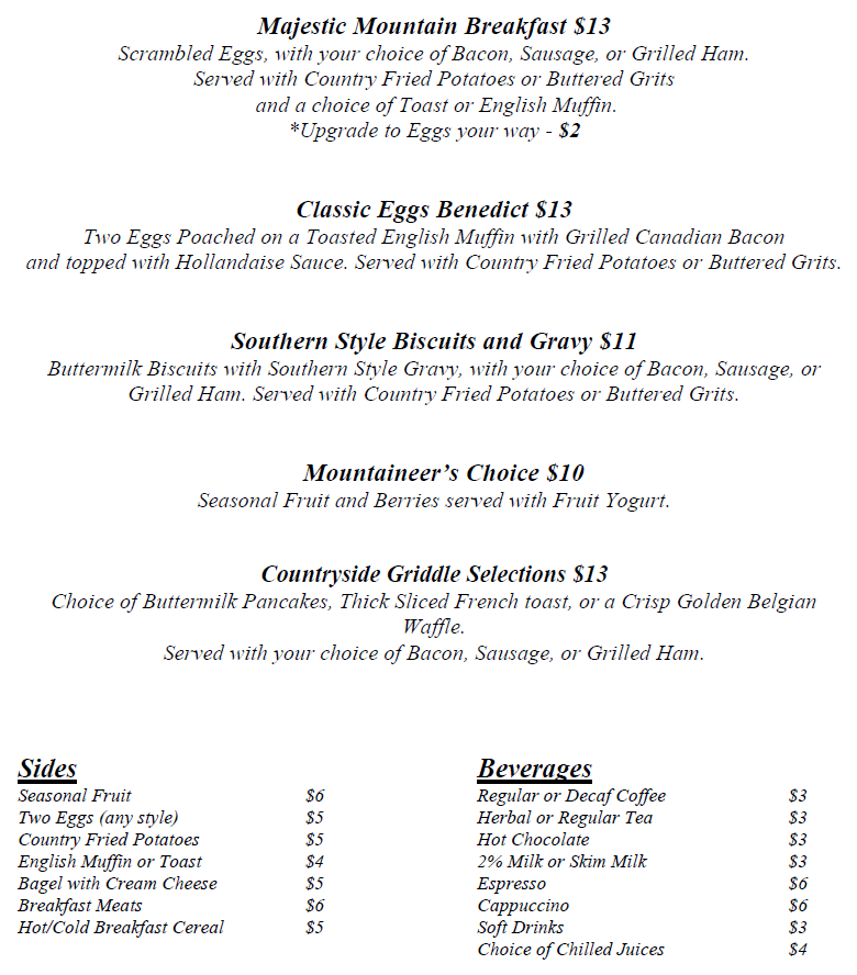 Brasstown Valley Resort Dining - 2