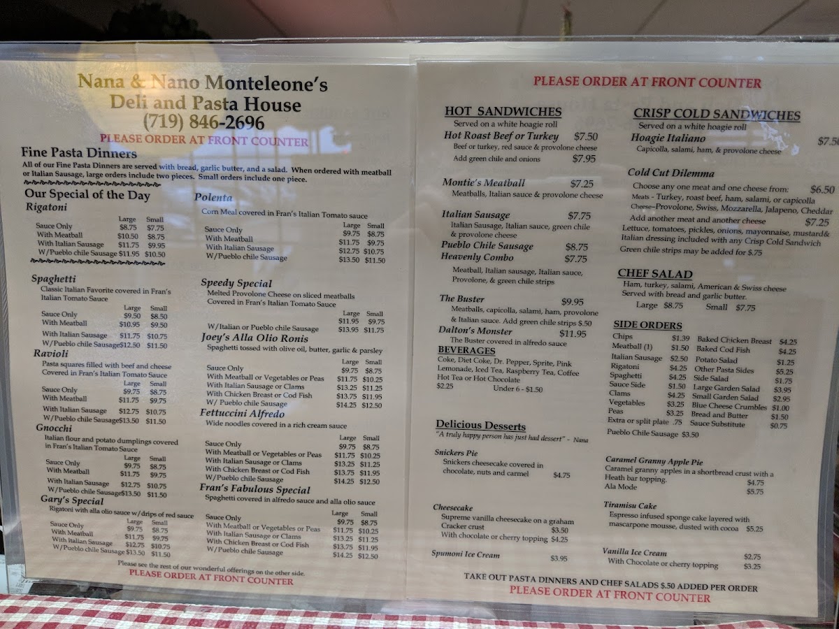 Nana and Nano Monteleone's Deli and Pasta House - 9