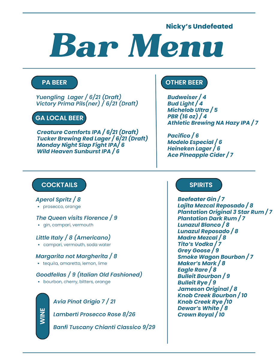 Nicky's Undefeated - 4