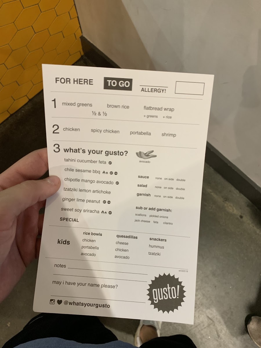 gusto! - healthy bowls & wraps - 1