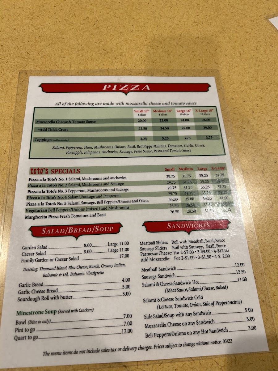 Toto's Pizzeria & Restaurant - 2