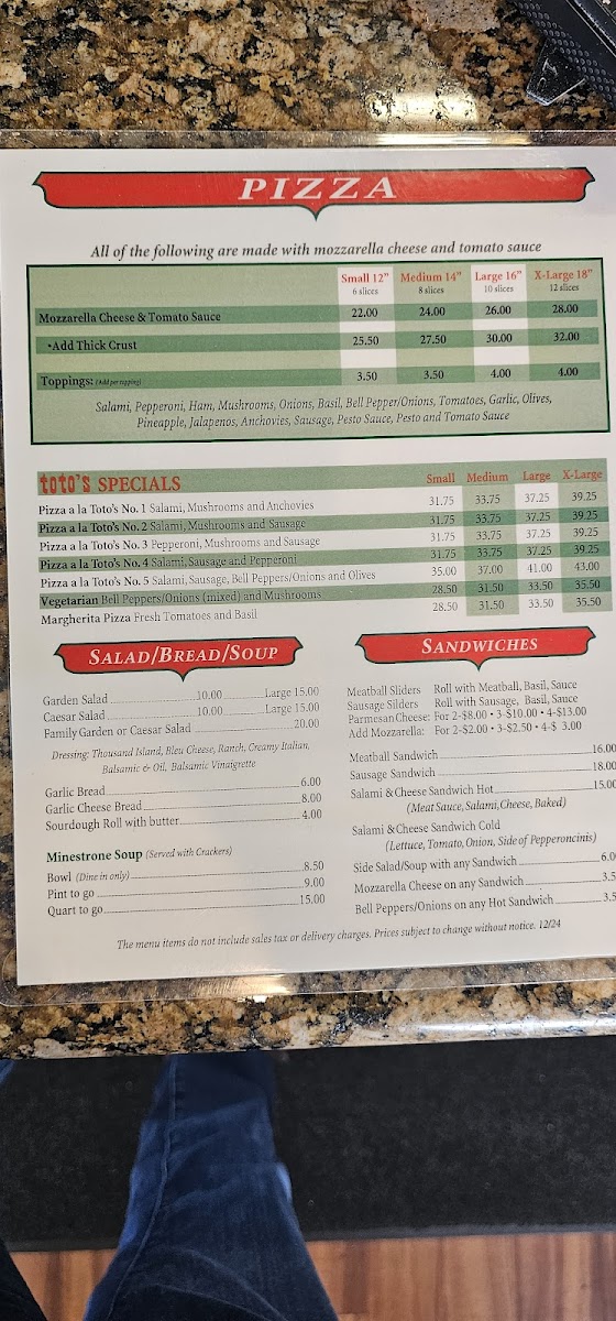 Toto's Pizzeria & Restaurant - 8