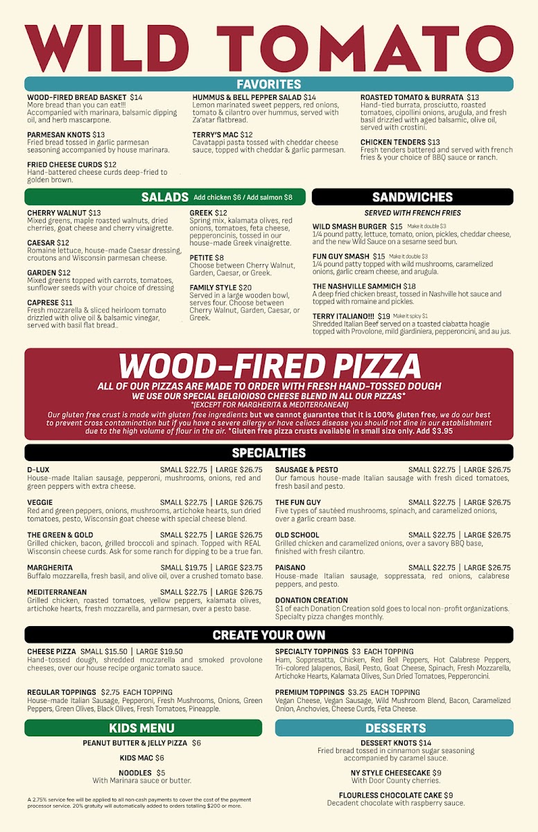 Wild Tomato Wood-Fired Pizza & Grille Sister Bay - 1