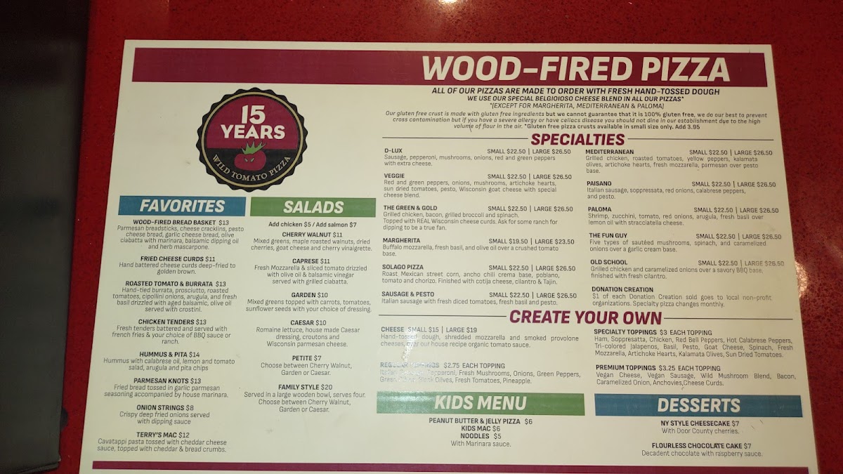 Wild Tomato Wood-Fired Pizza & Grille Sister Bay - 7