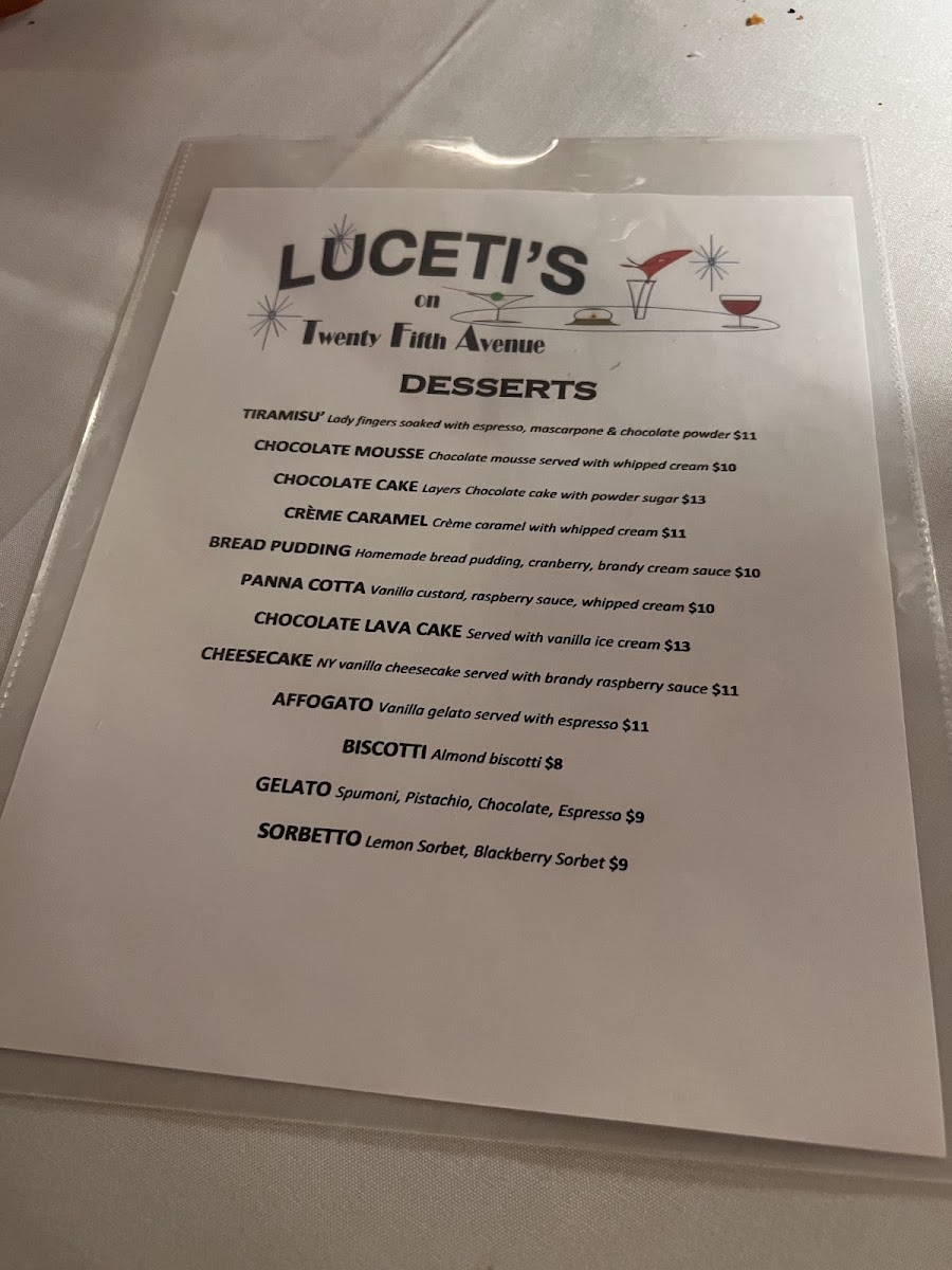 LUCETI'S on 25th - 2