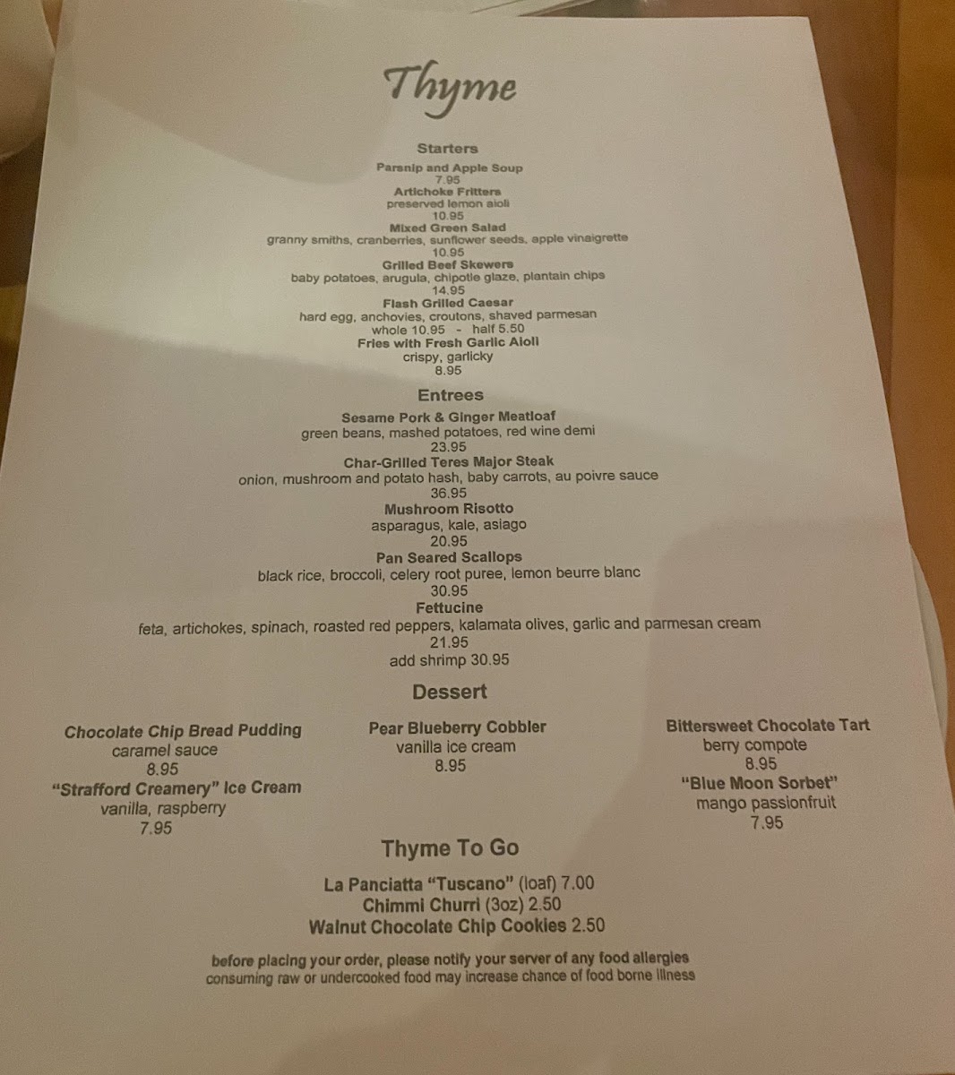 Thyme Restaurant Vermont - 3