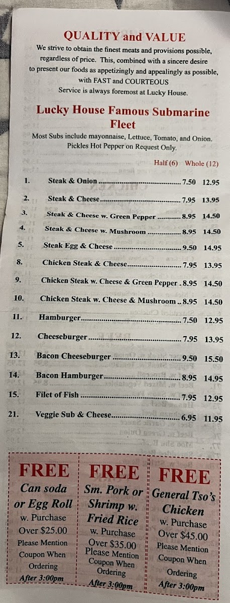 Lucky House Chinese Carry Out - 1