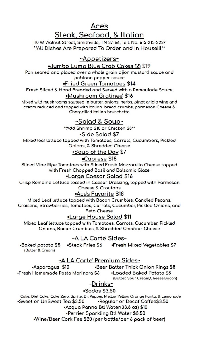 Ace's Steak, Seafood, Italian restaurant. - 1