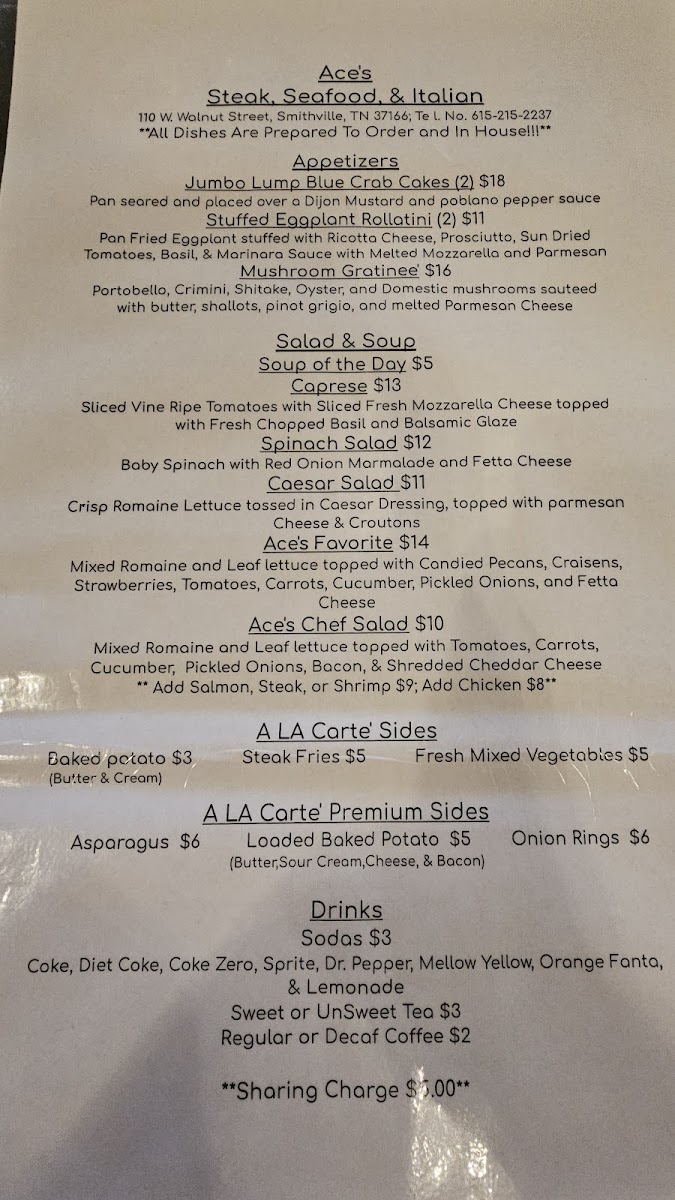 Ace's Steak, Seafood, Italian restaurant. - 7