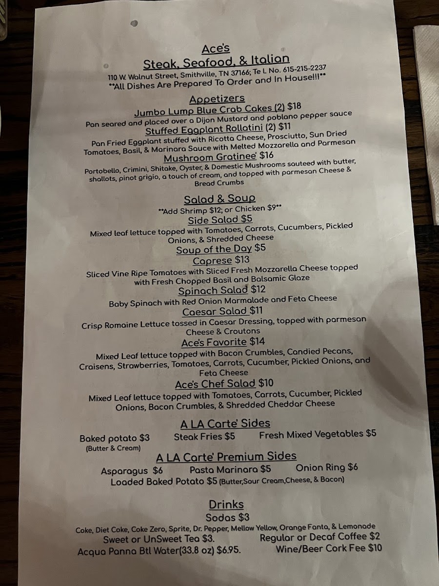 Ace's Steak, Seafood, Italian restaurant. - 9