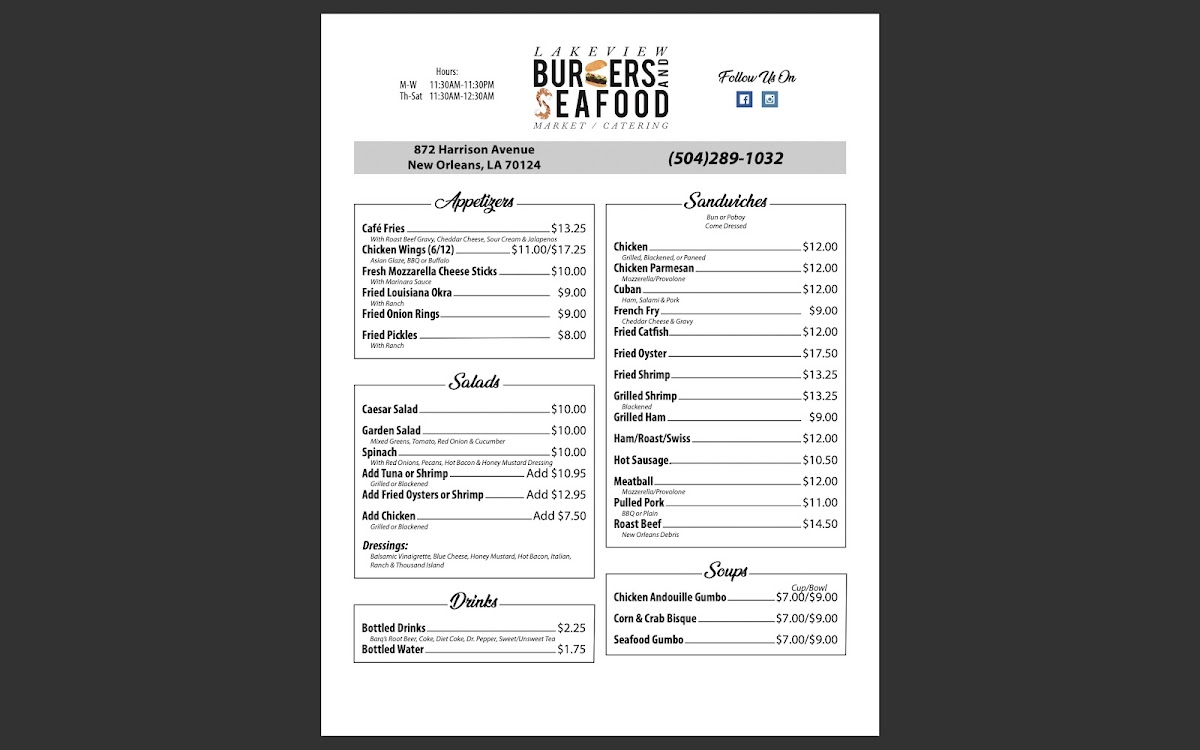 Lakeview Burgers and Seafood - 2