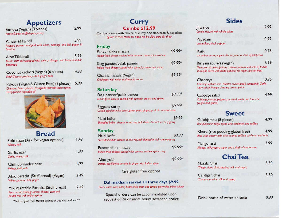 Namaste Indian Vegetarian Take Out Food - 1