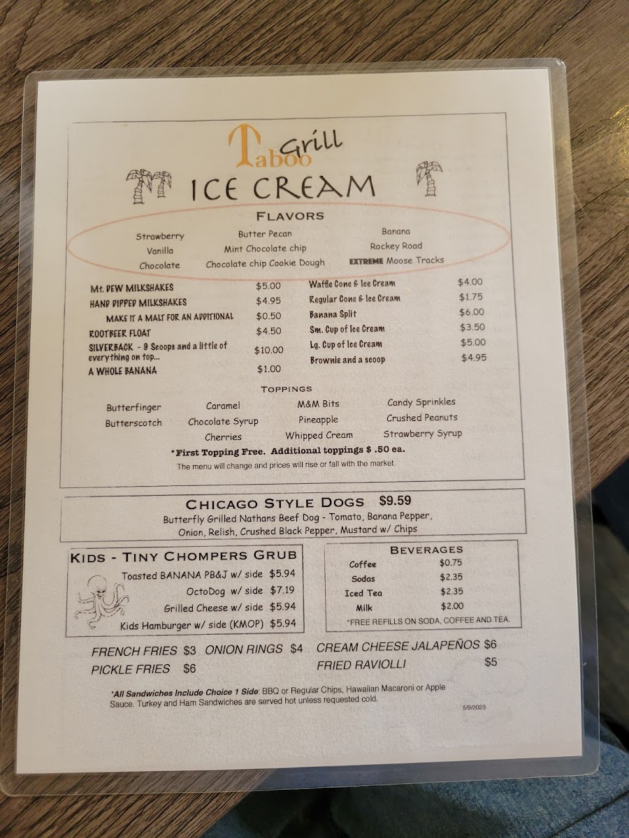 Taboo Grill Gourmet Burgers and Ice Cream. - 1