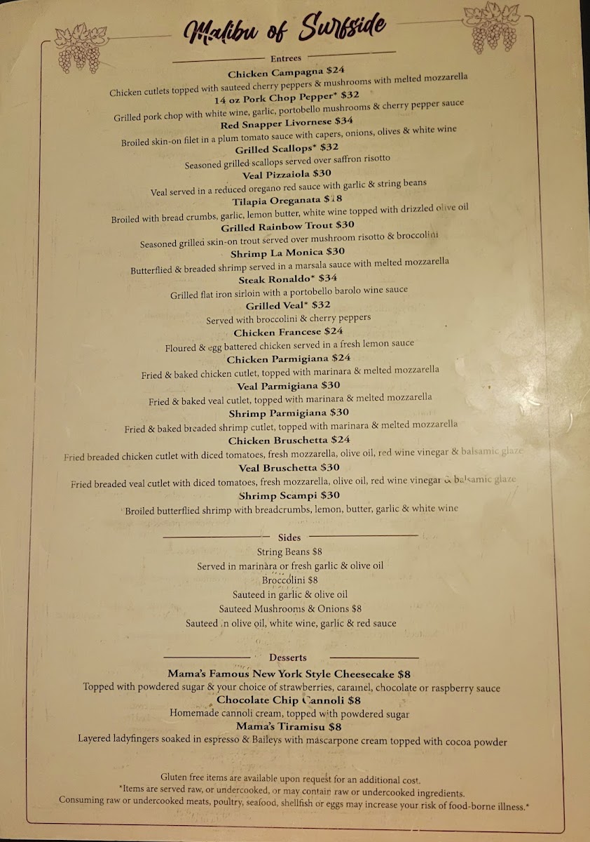 Malibu Of Surfside Italian Restaurant - 1