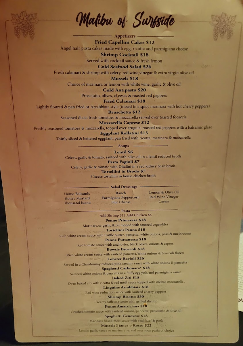 Malibu Of Surfside Italian Restaurant - 2