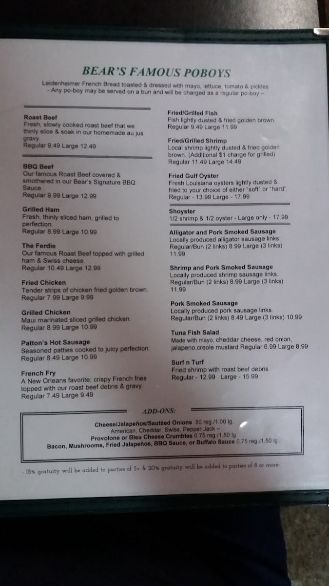 Bears PoBoys - 8