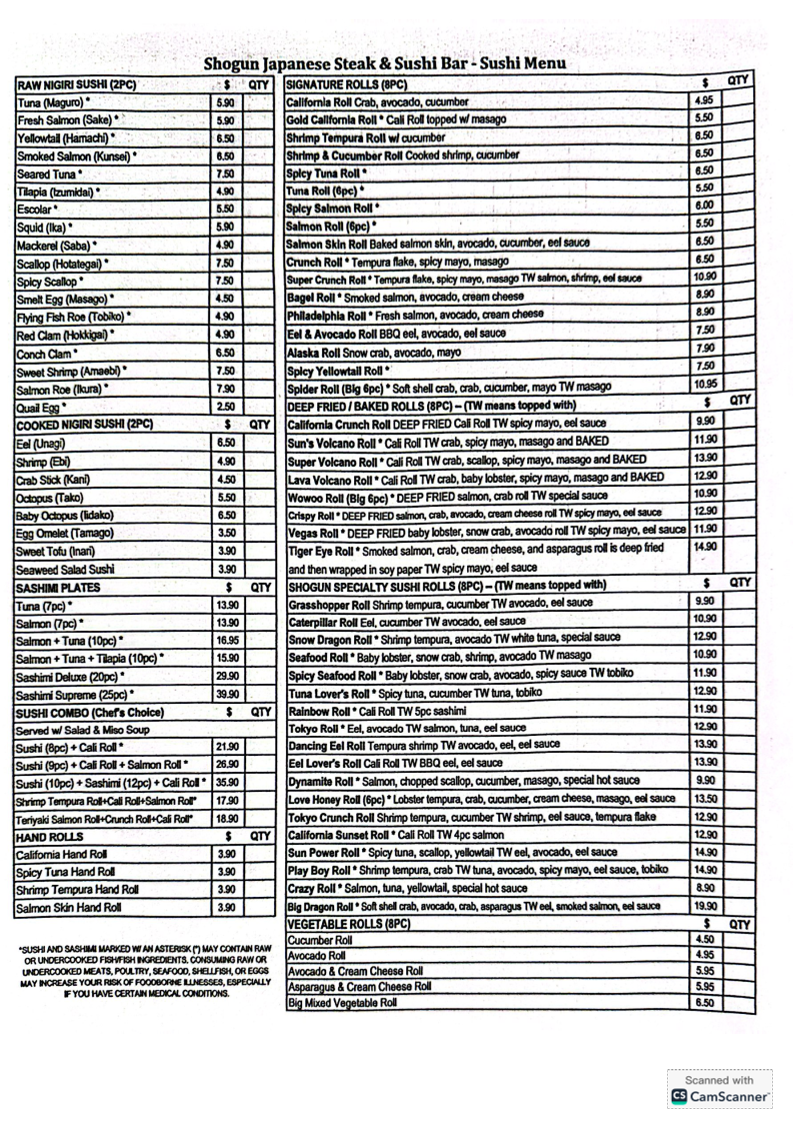 Shogun Japanese Steak House - 1