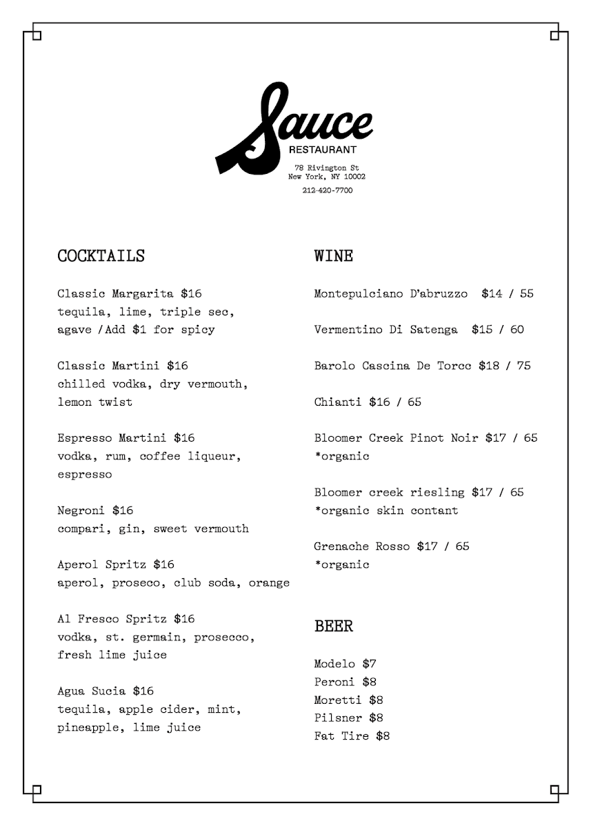 Sauce Restaurant - 1