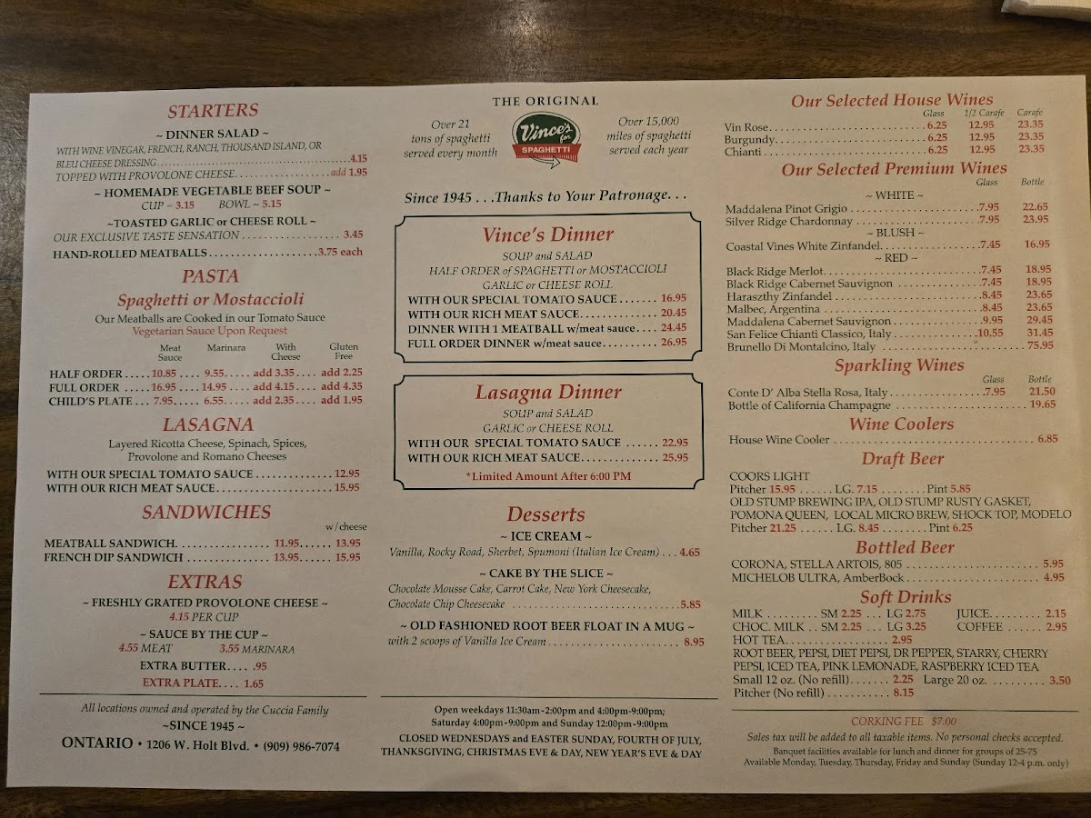 Vince's Spaghetti Ontario - 1