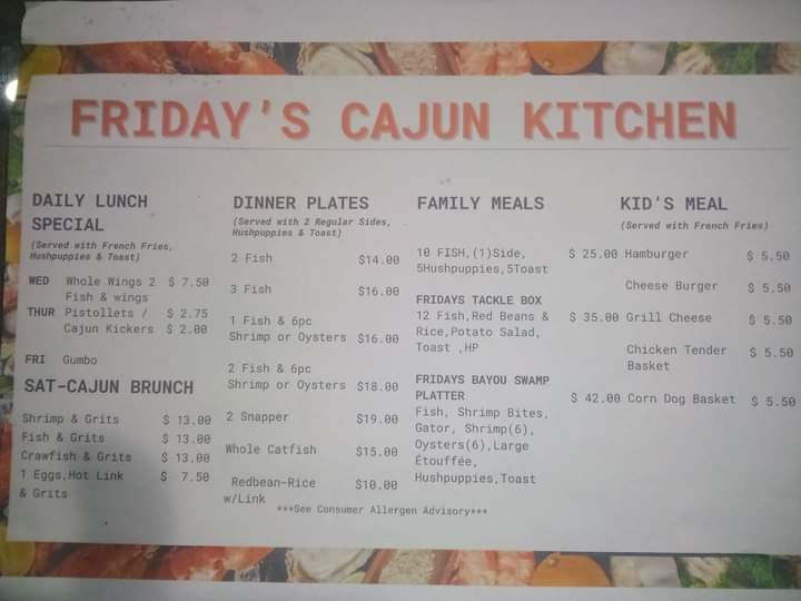 Fridays Seafood and more llc - 2