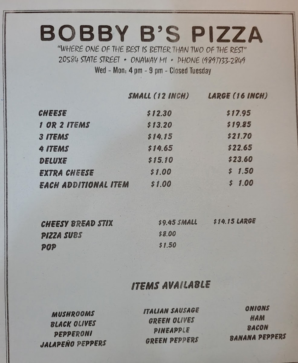 Bobby B's Pizza - 1